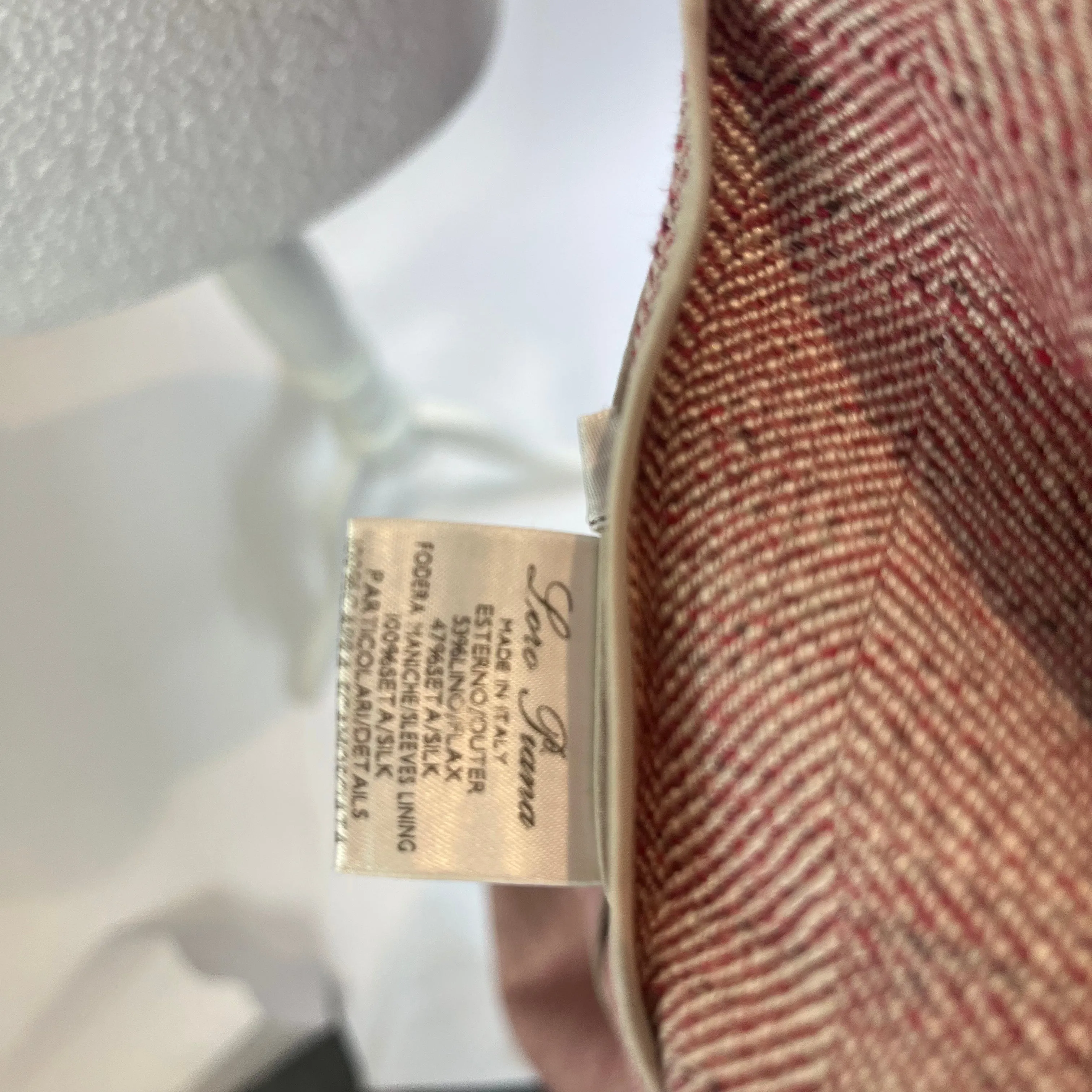 Loro Piana Pink Herringbone Linen &  Silk Jacket S