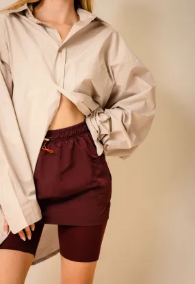 Maroon Biker Skort