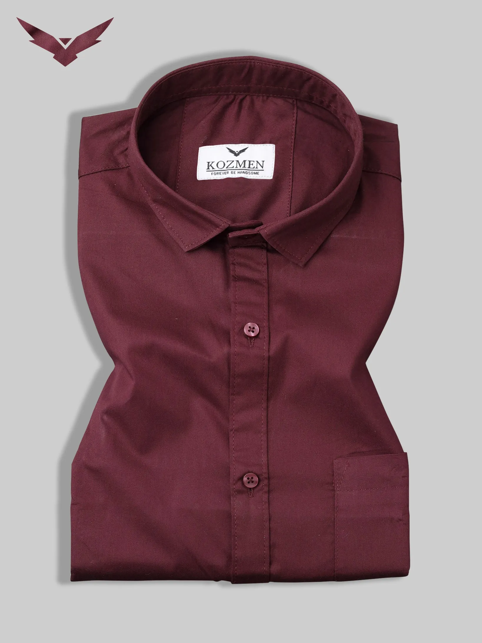 Maroon Color Affordable Solid Cotton Shirt