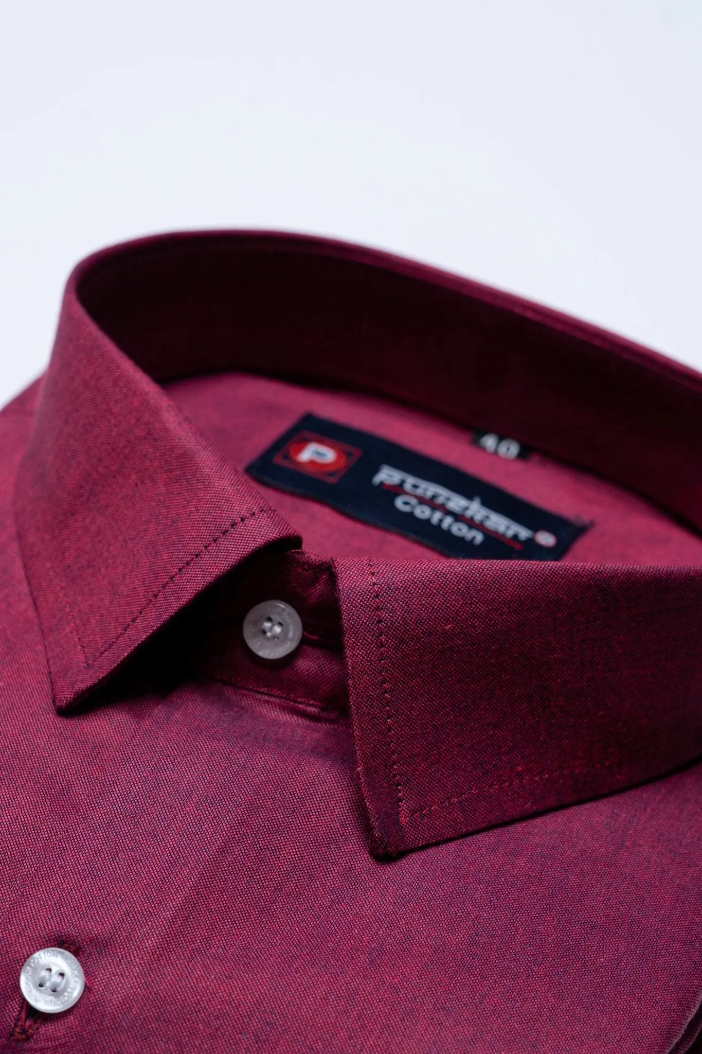 Maroon Color Satin Cotton Shirt For Men