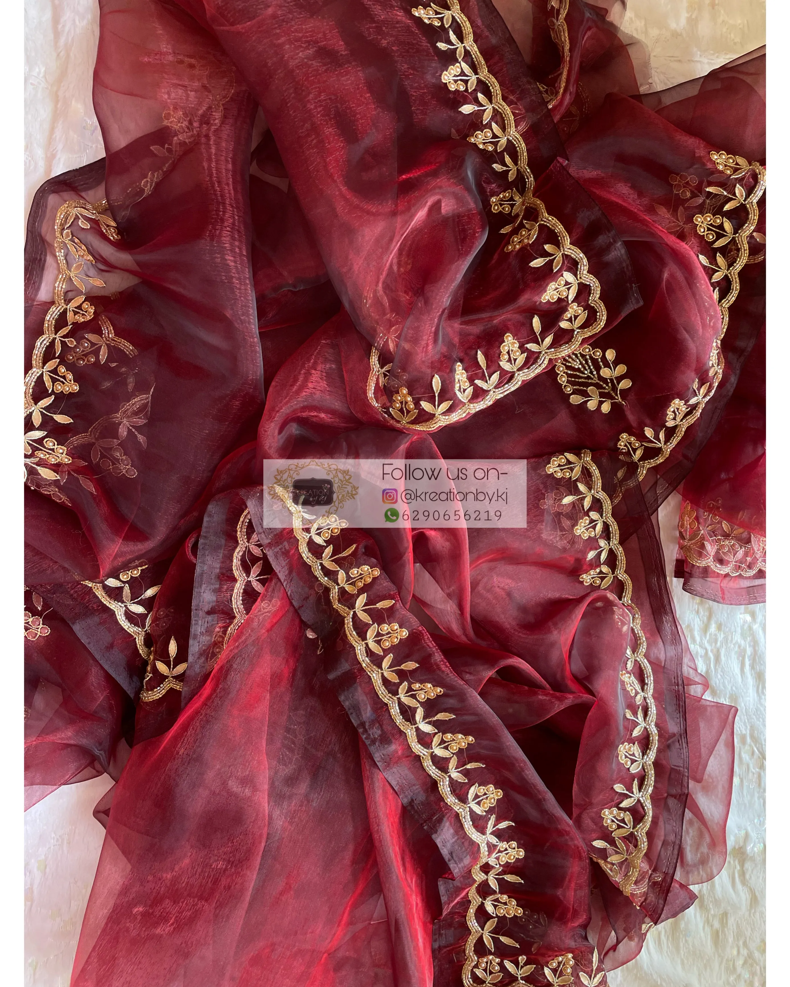 Maroon Gota Patti Dupatta