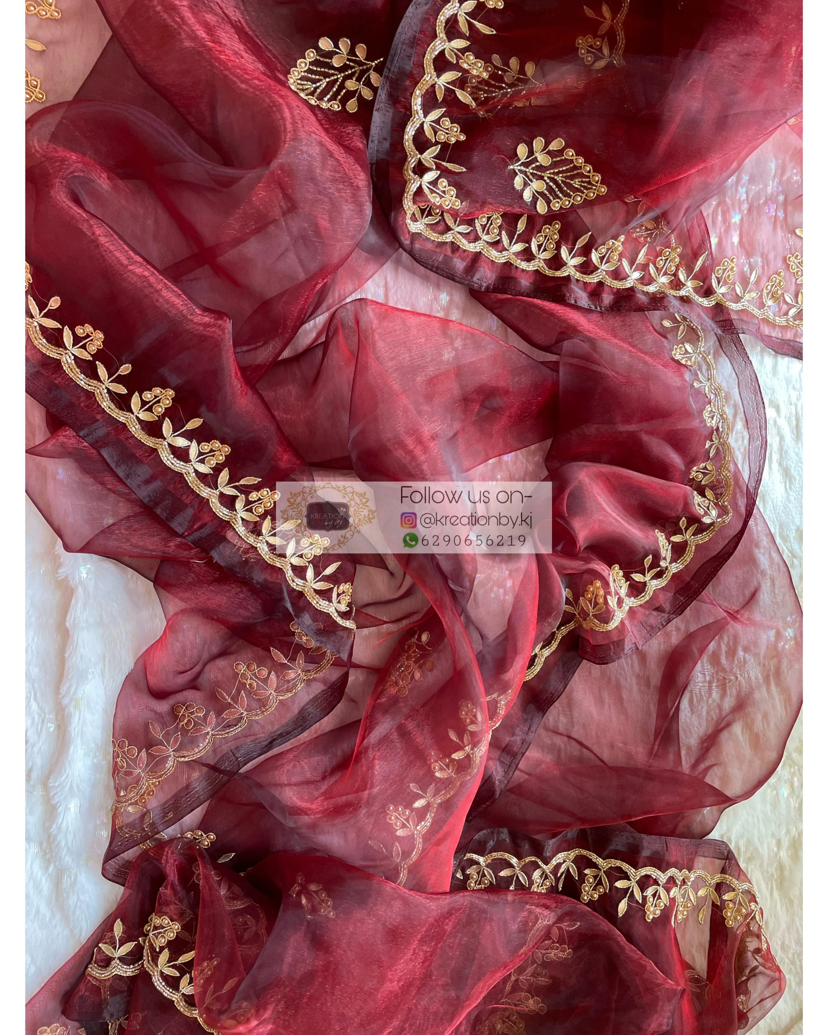 Maroon Gota Patti Dupatta