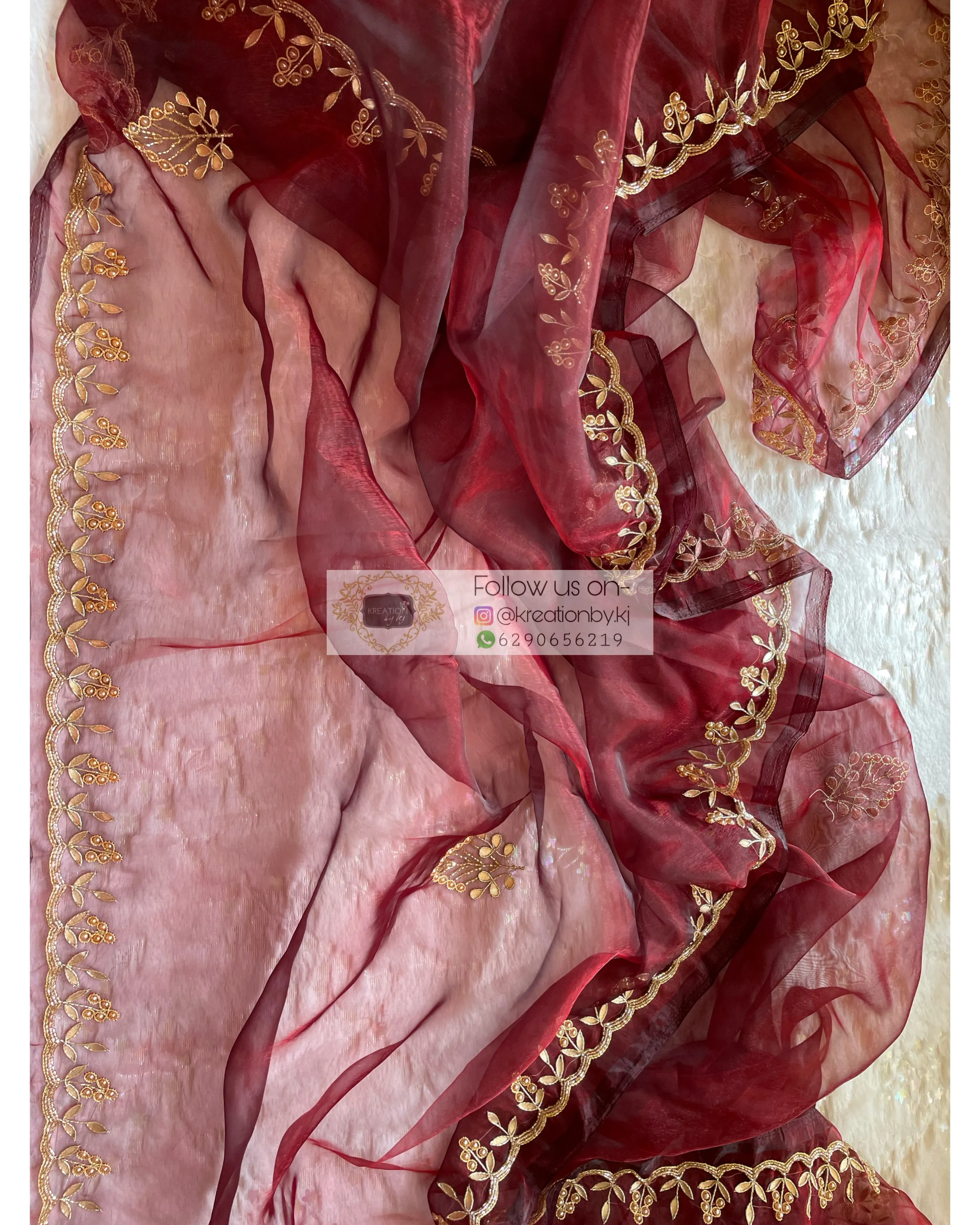 Maroon Gota Patti Dupatta