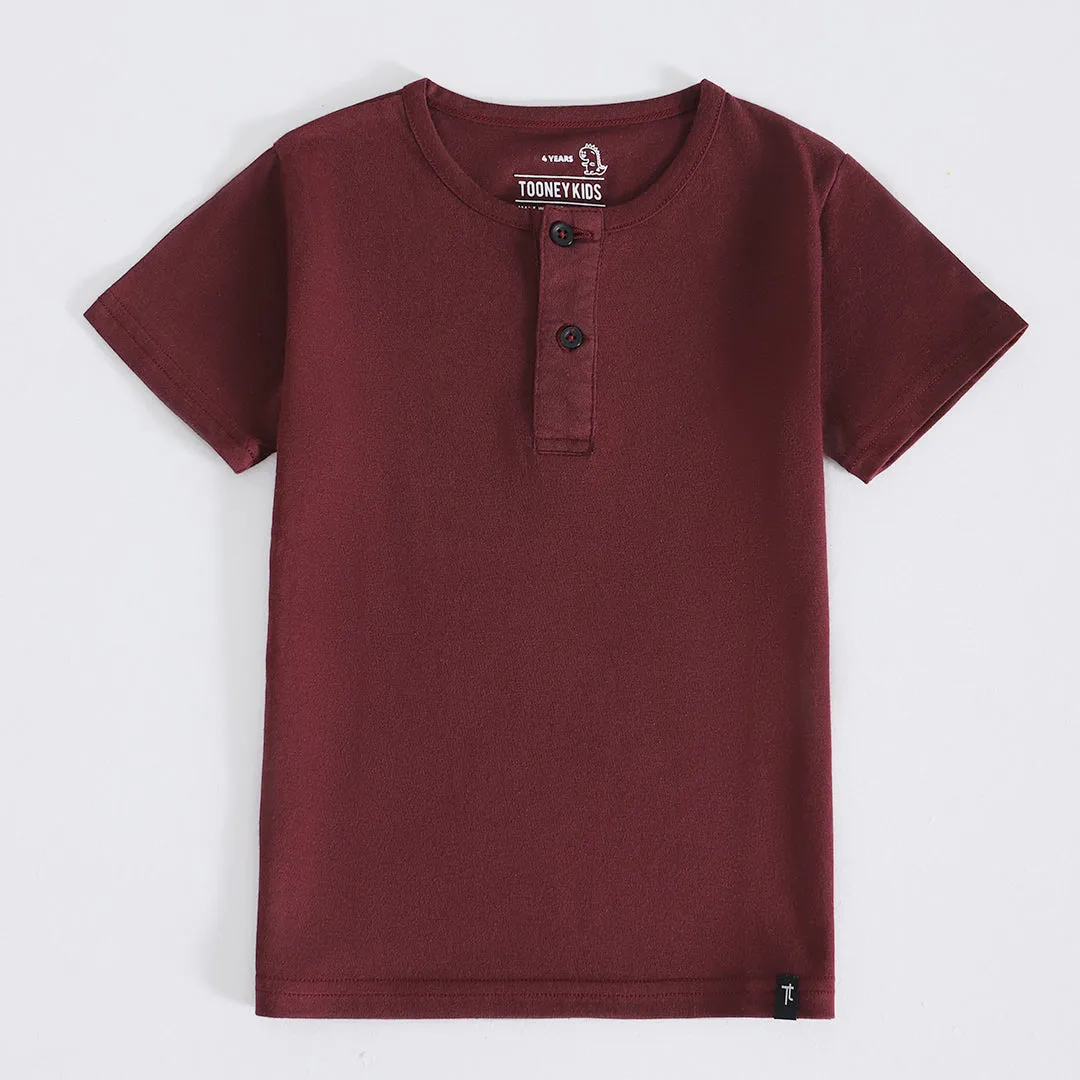 Maroon Kids Henley