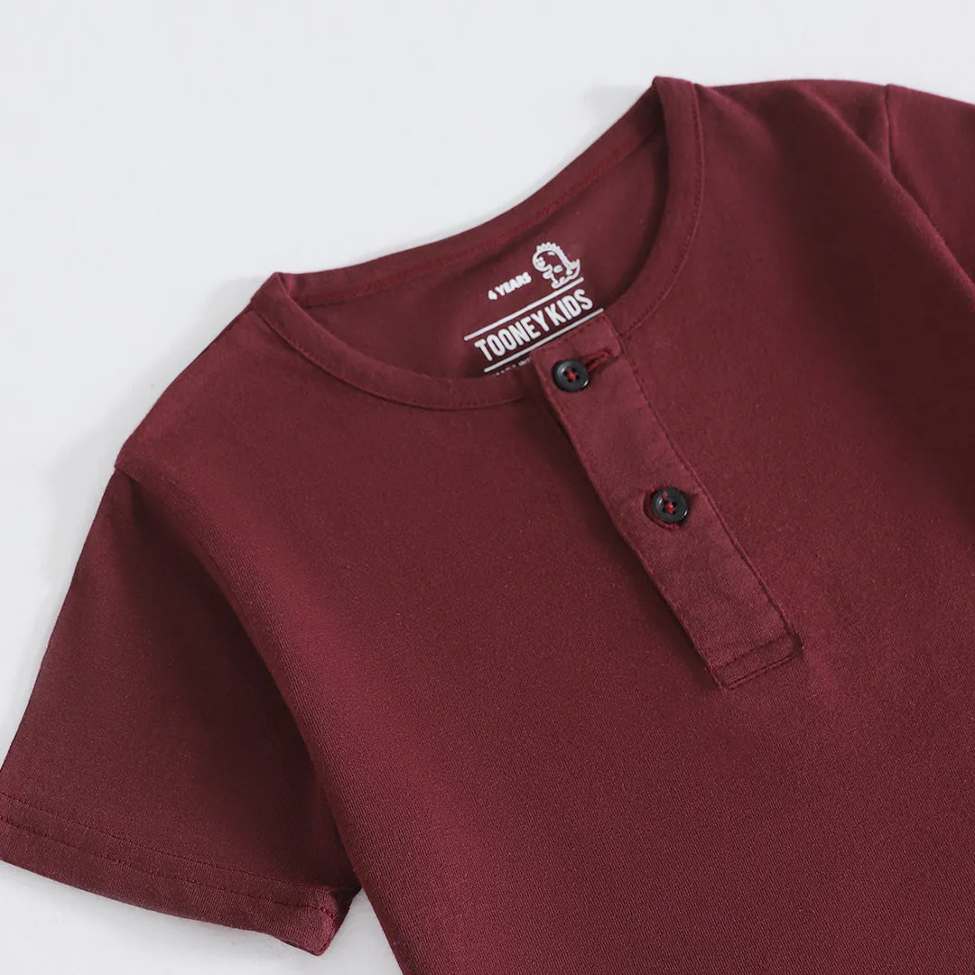 Maroon Kids Henley