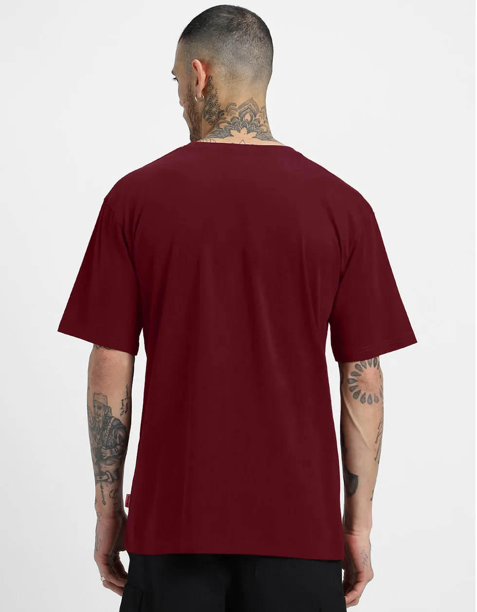 Maroon Oversized Solid Tshirt