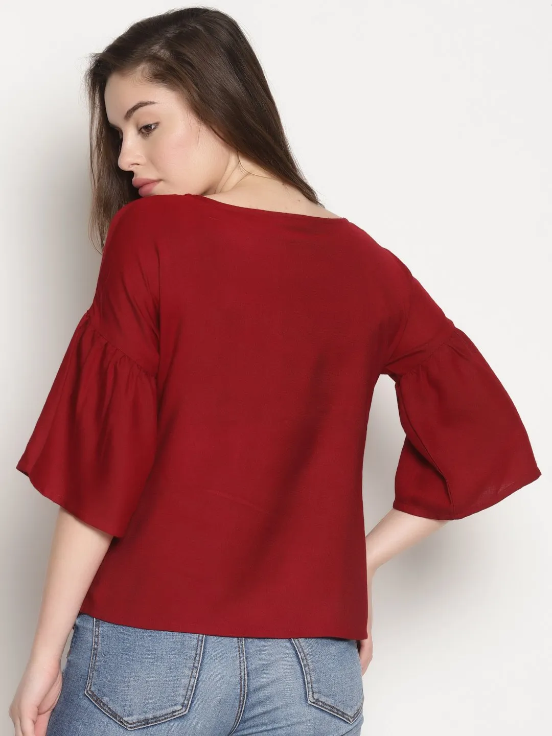 Maroon Tasseled Top