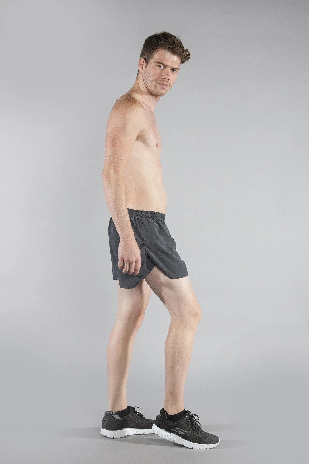 Men's 3" Half Split Trainer Shorts- Titanium