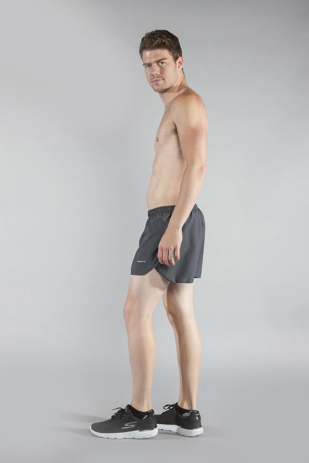 Men's 3" Half Split Trainer Shorts- Titanium