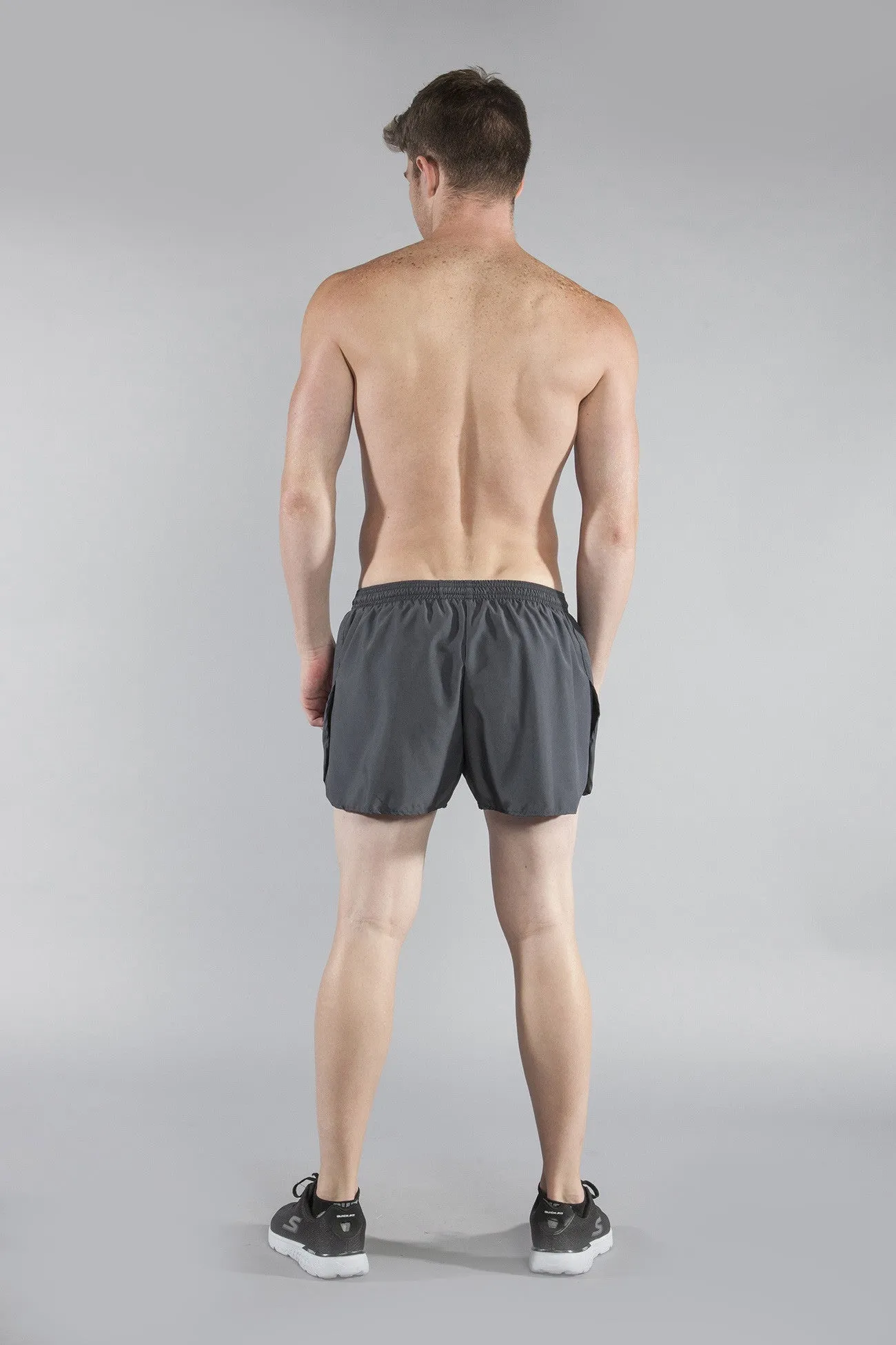 Men's 3" Half Split Trainer Shorts- Titanium