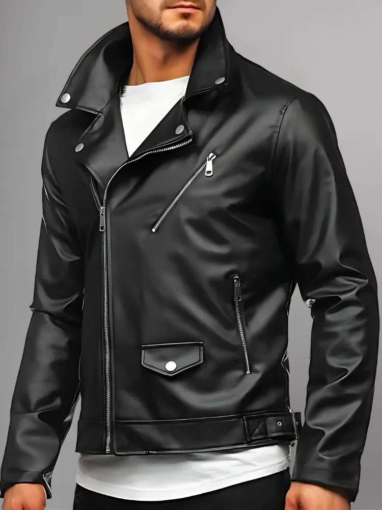 MEN'S LEATHER JACKET BLACK