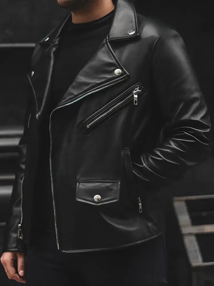 MEN'S LEATHER JACKET BLACK