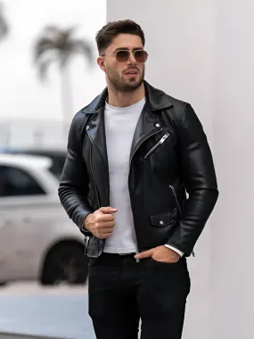 MEN'S LEATHER JACKET BLACK