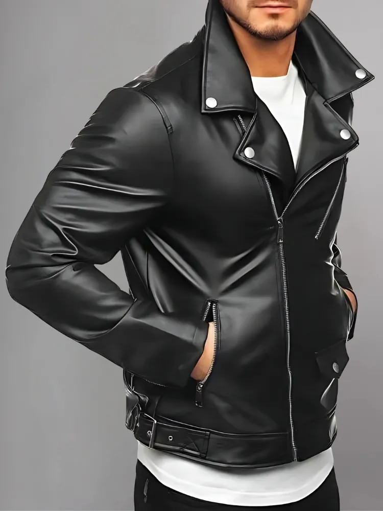 MEN'S LEATHER JACKET BLACK