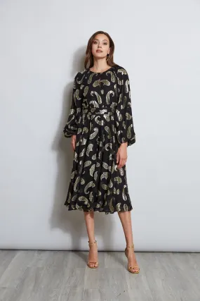 Metallic Paisley Jacquard Dress