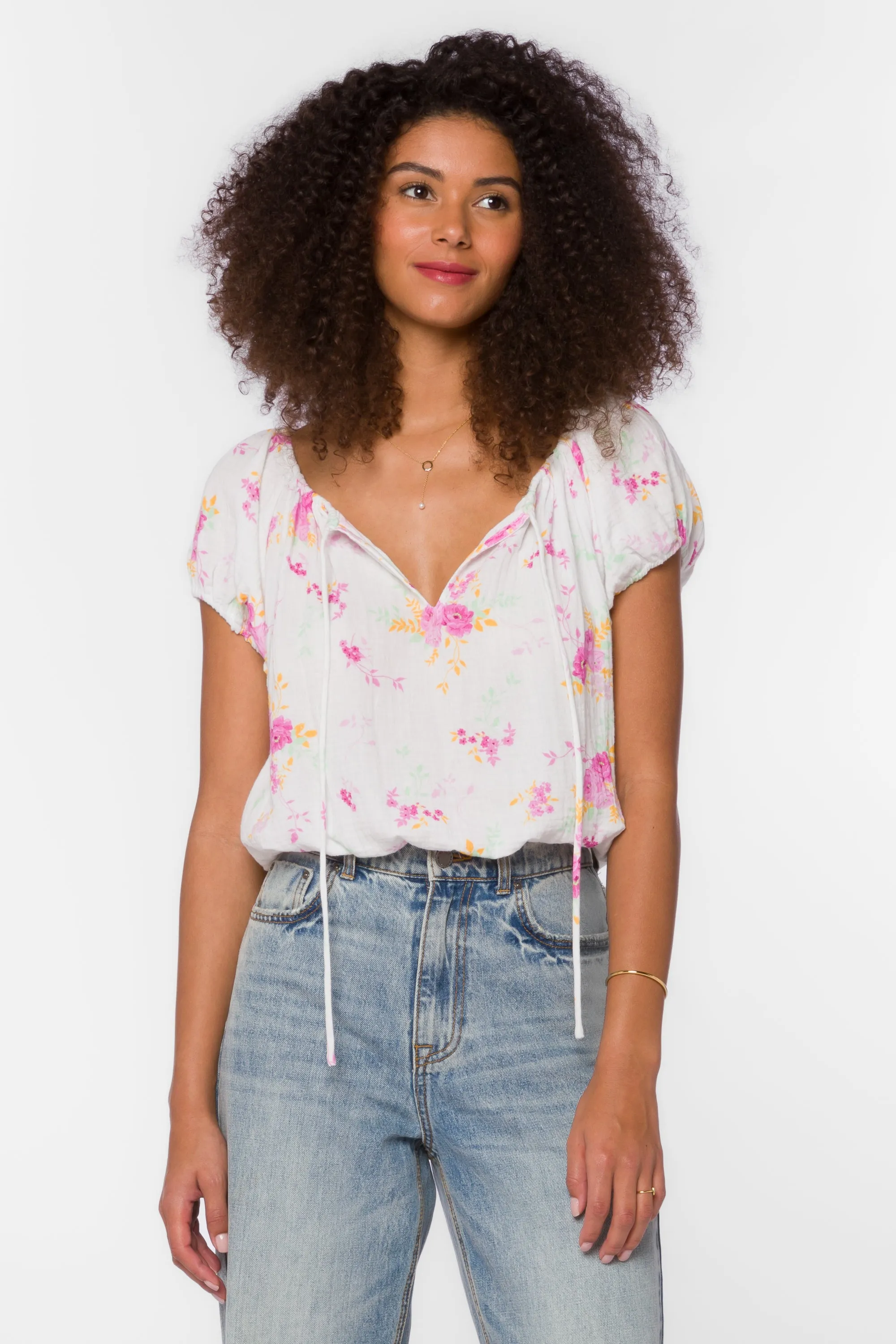 Neema Pink Summer Roses Top