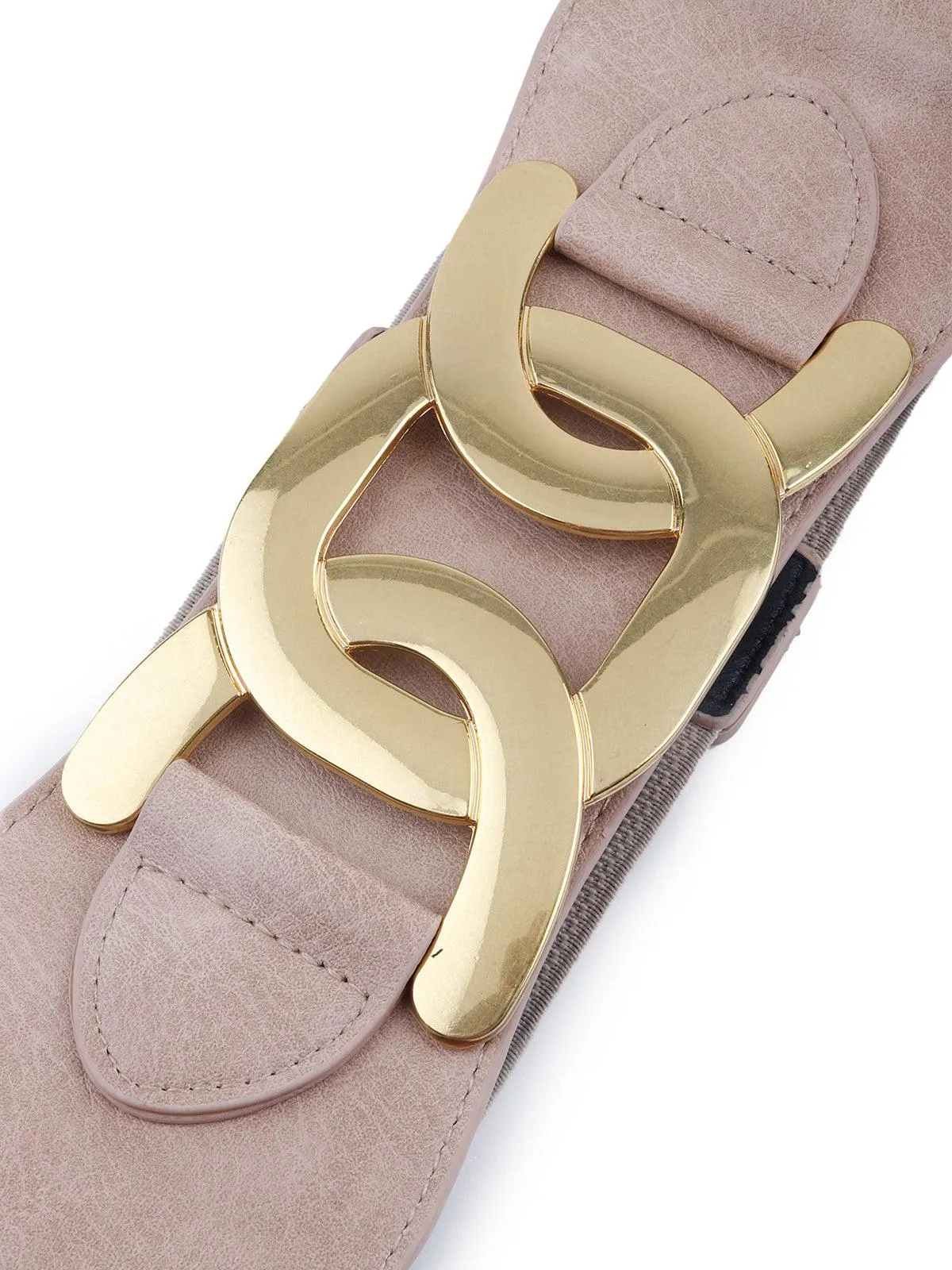 Odette Beige Colour Buckle Belt For Women