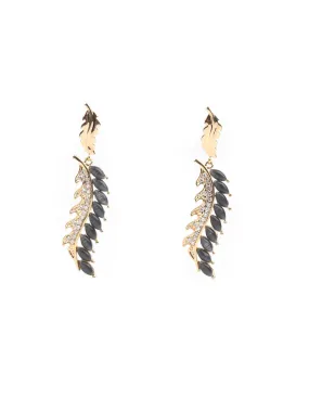 Odette Black Embellished Dangler Earring For Women