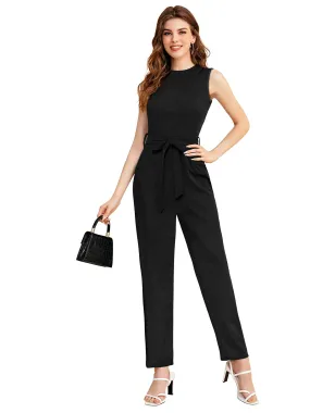 Odette Black Knit Fabric Jumpsuit For Women