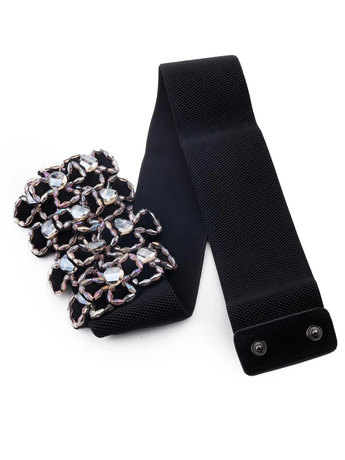 Odette Black Statement Studded Belt For Women