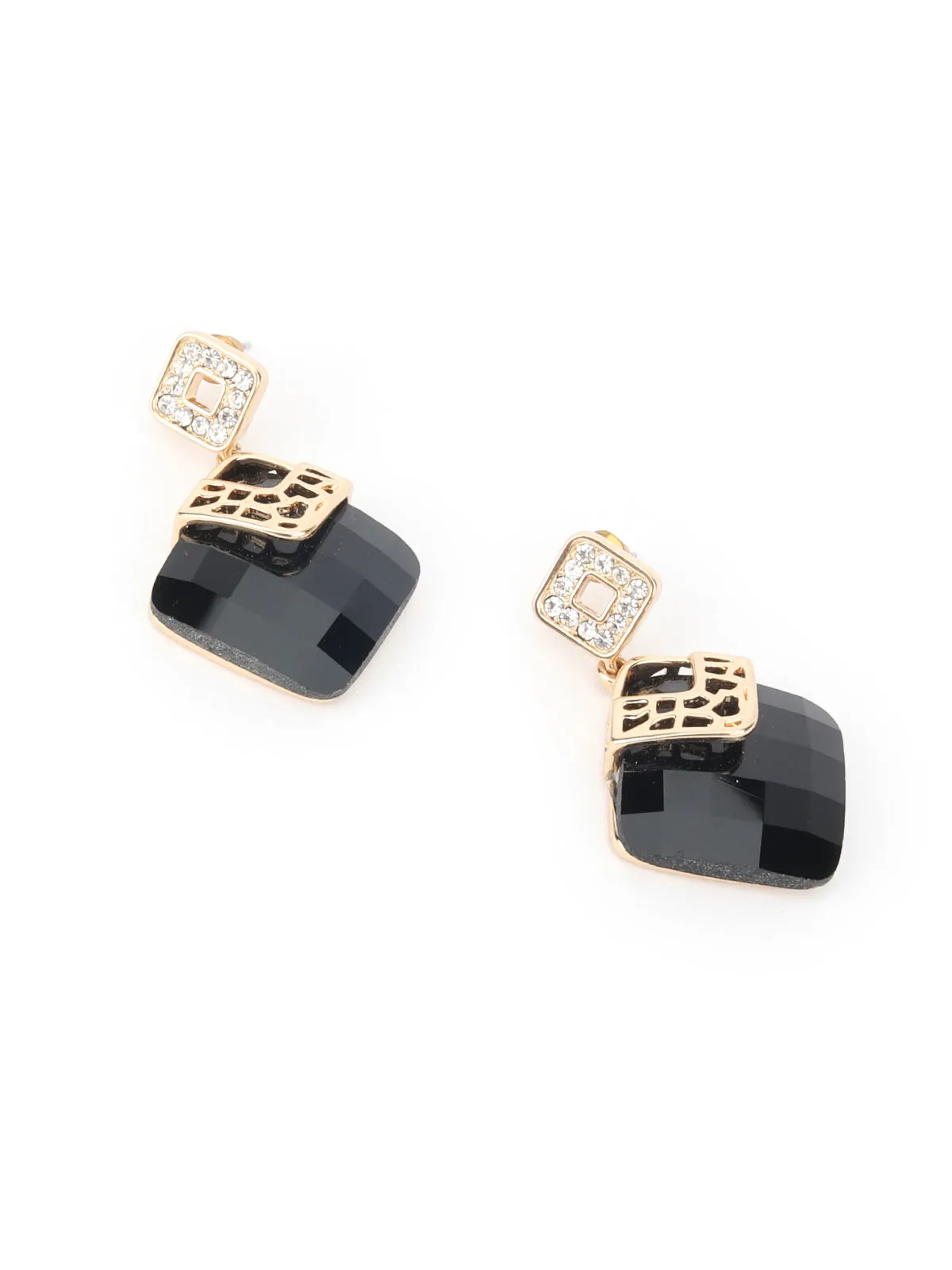 Odette Black Studs Earring For Women