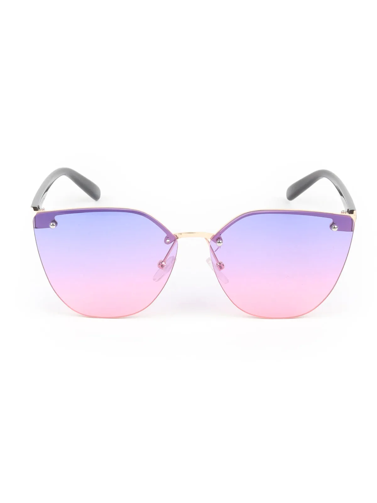 Odette Blue and Pink Acrylic Oversized Cateye Sunglasses for Women