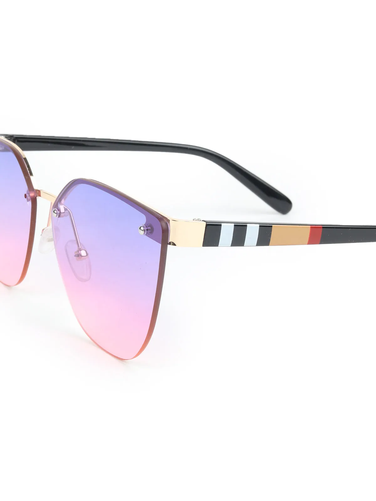 Odette Blue and Pink Acrylic Oversized Cateye Sunglasses for Women