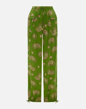 Paisley Sandwashed Silk Dice Pants