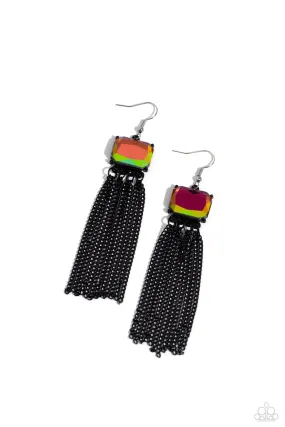 Paparazzi Dreaming Of TASSELS Black Earrings