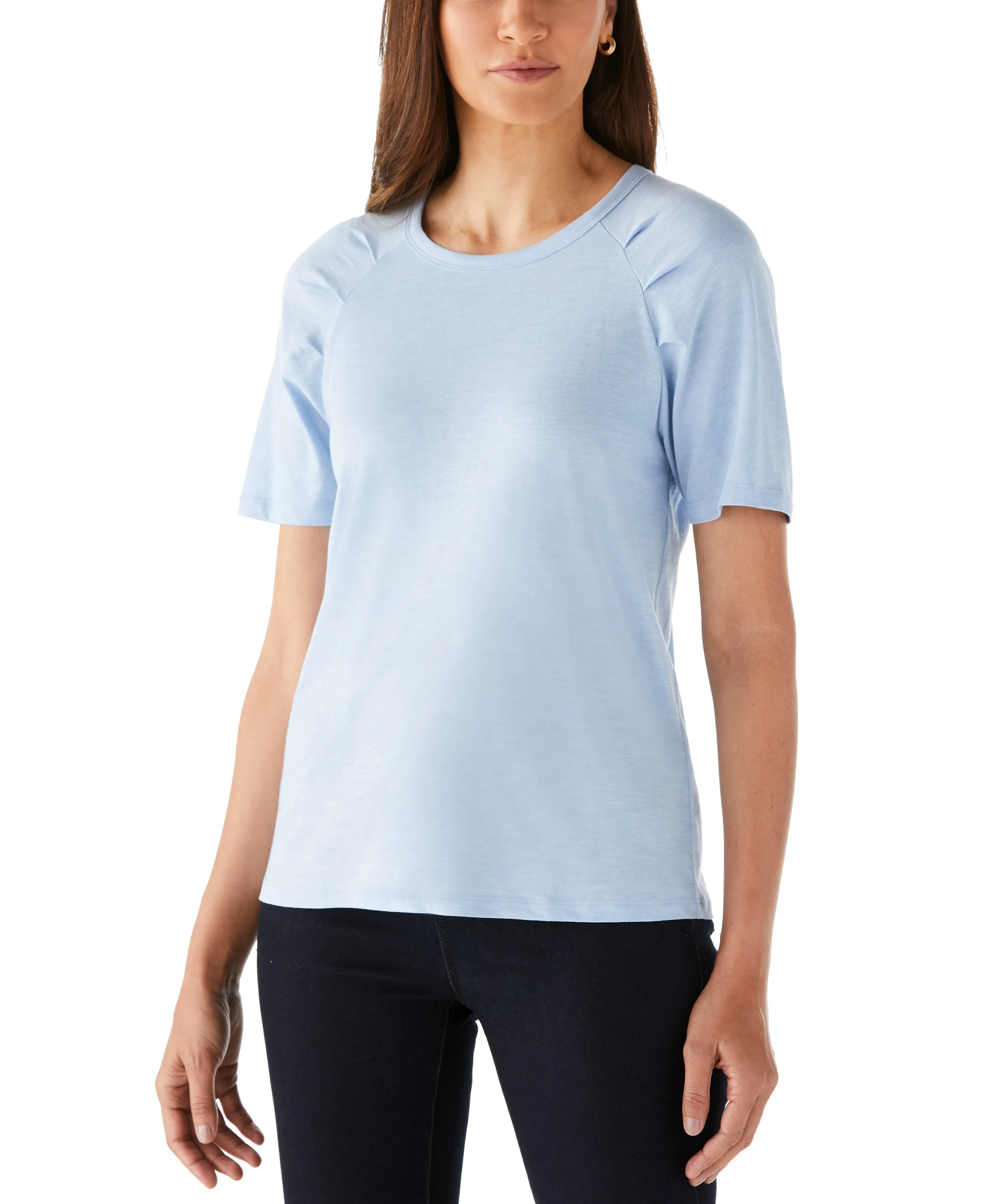 Petite Pleated Raglan Sleeve Tee