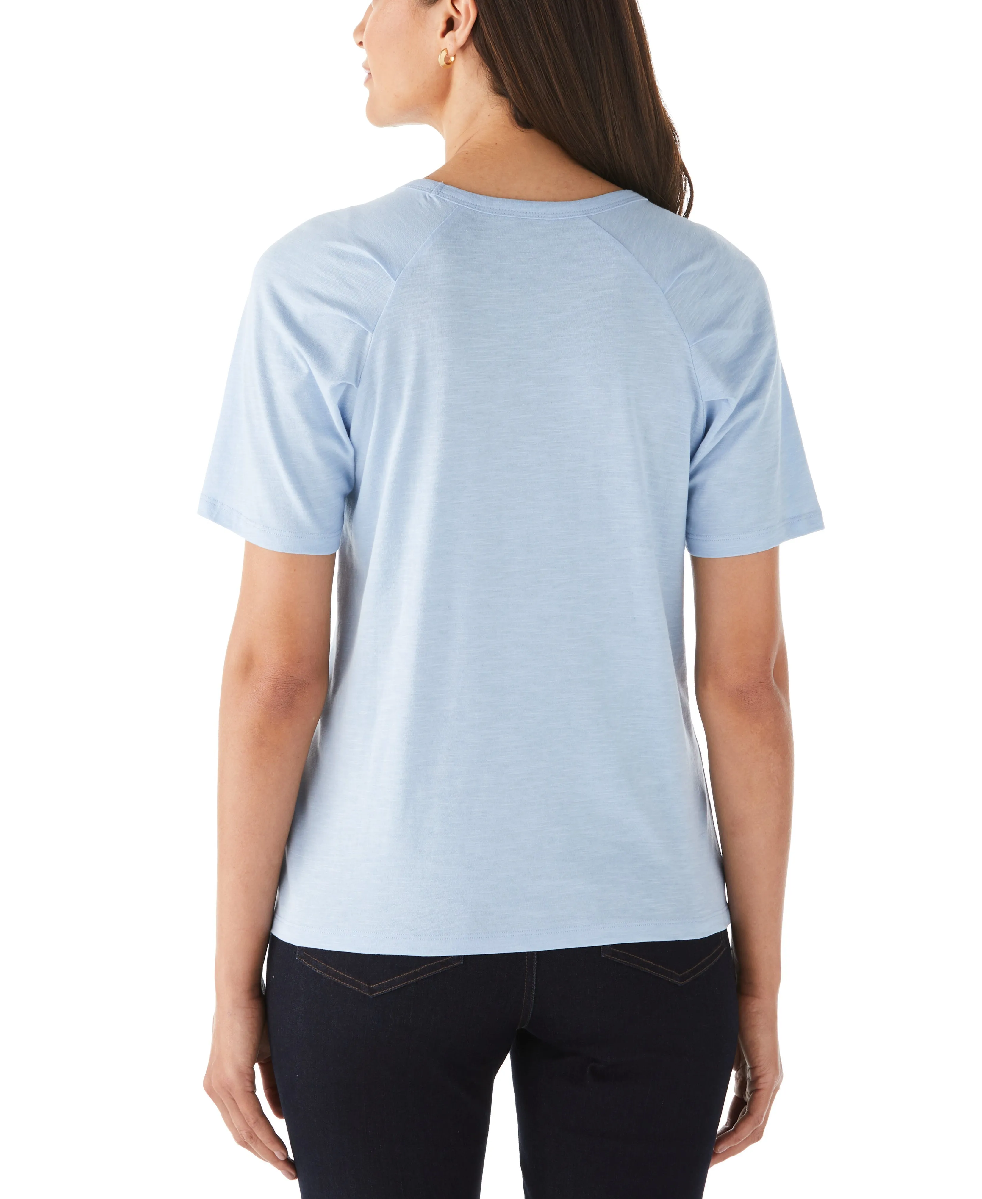 Petite Pleated Raglan Sleeve Tee