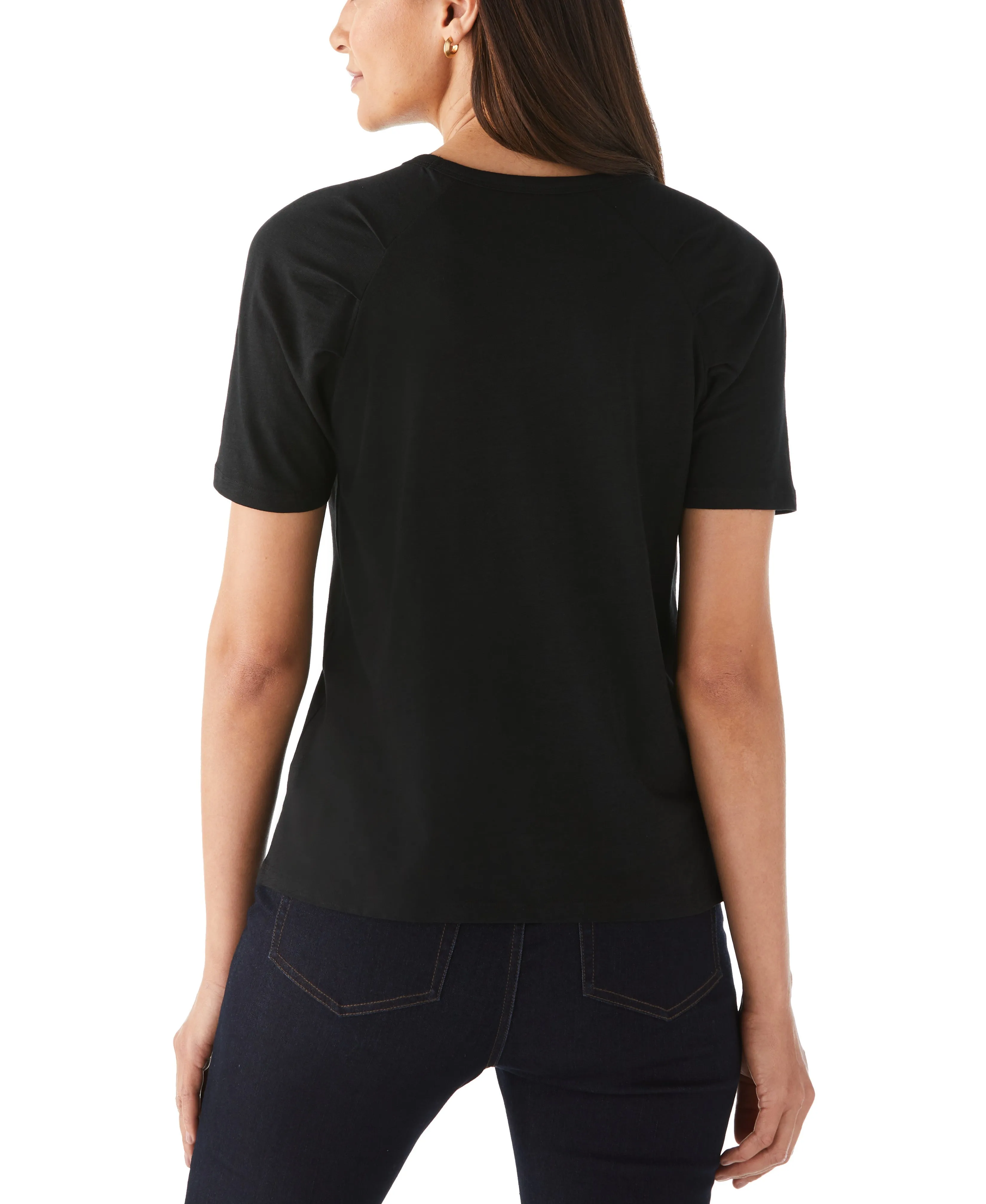 Petite Pleated Raglan Sleeve Tee