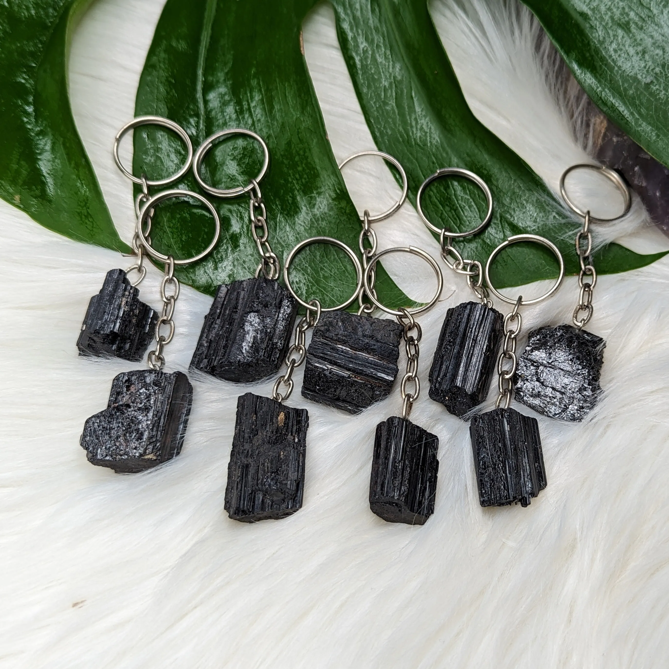 Protective Black Tourmaline  Key Chain