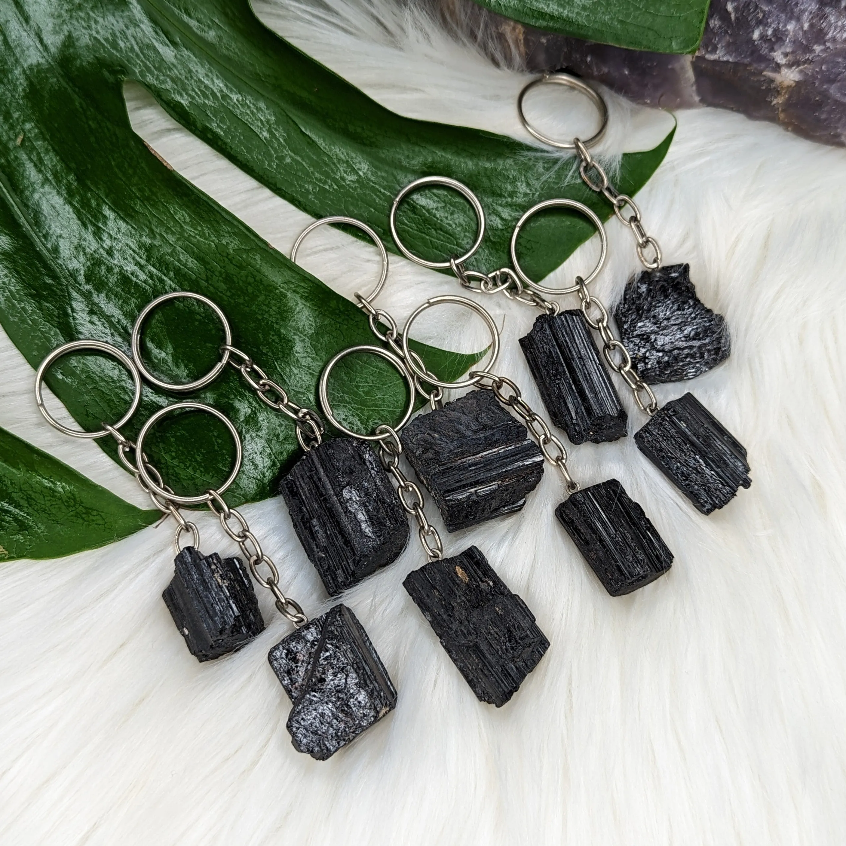 Protective Black Tourmaline  Key Chain