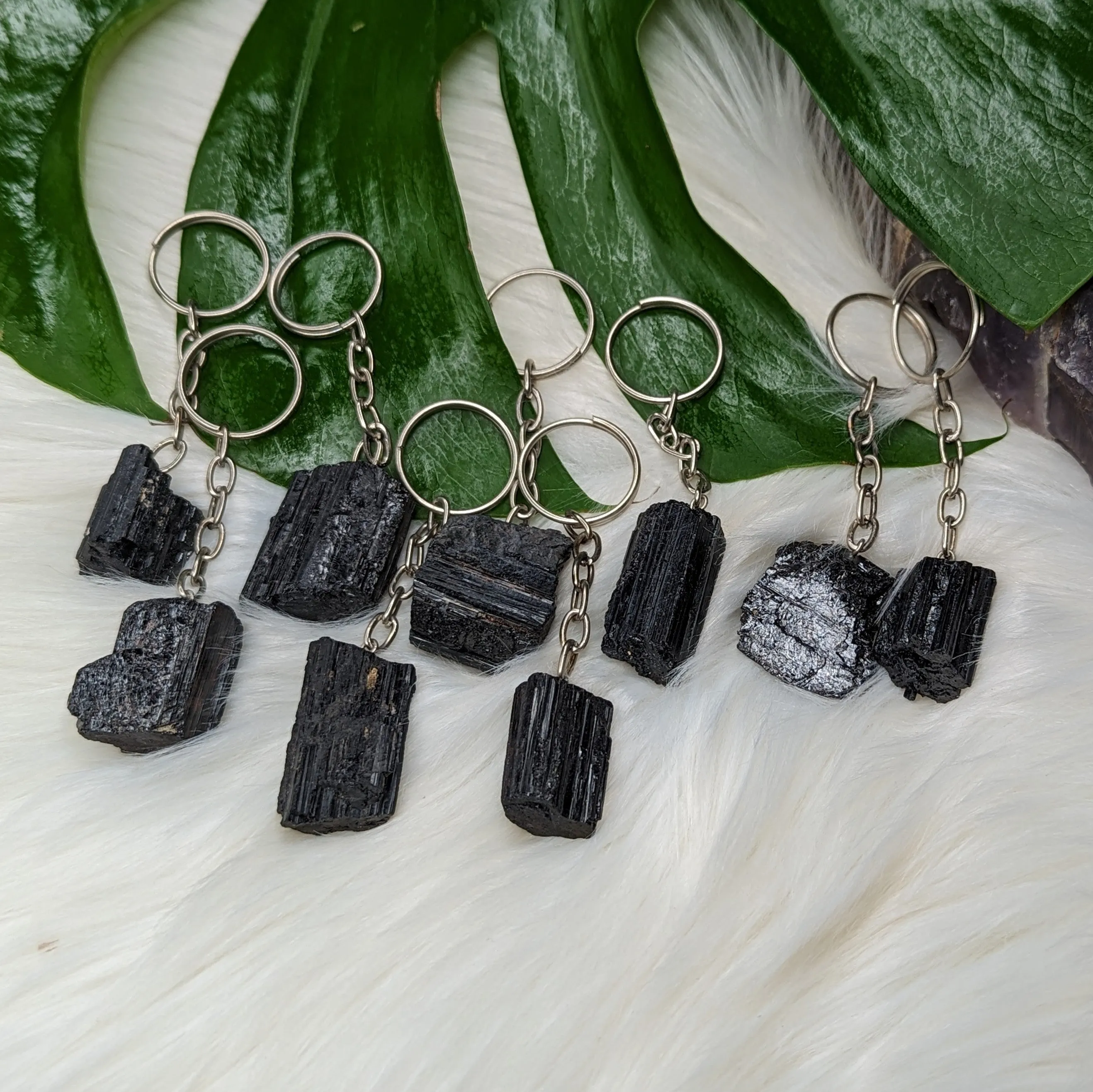 Protective Black Tourmaline  Key Chain