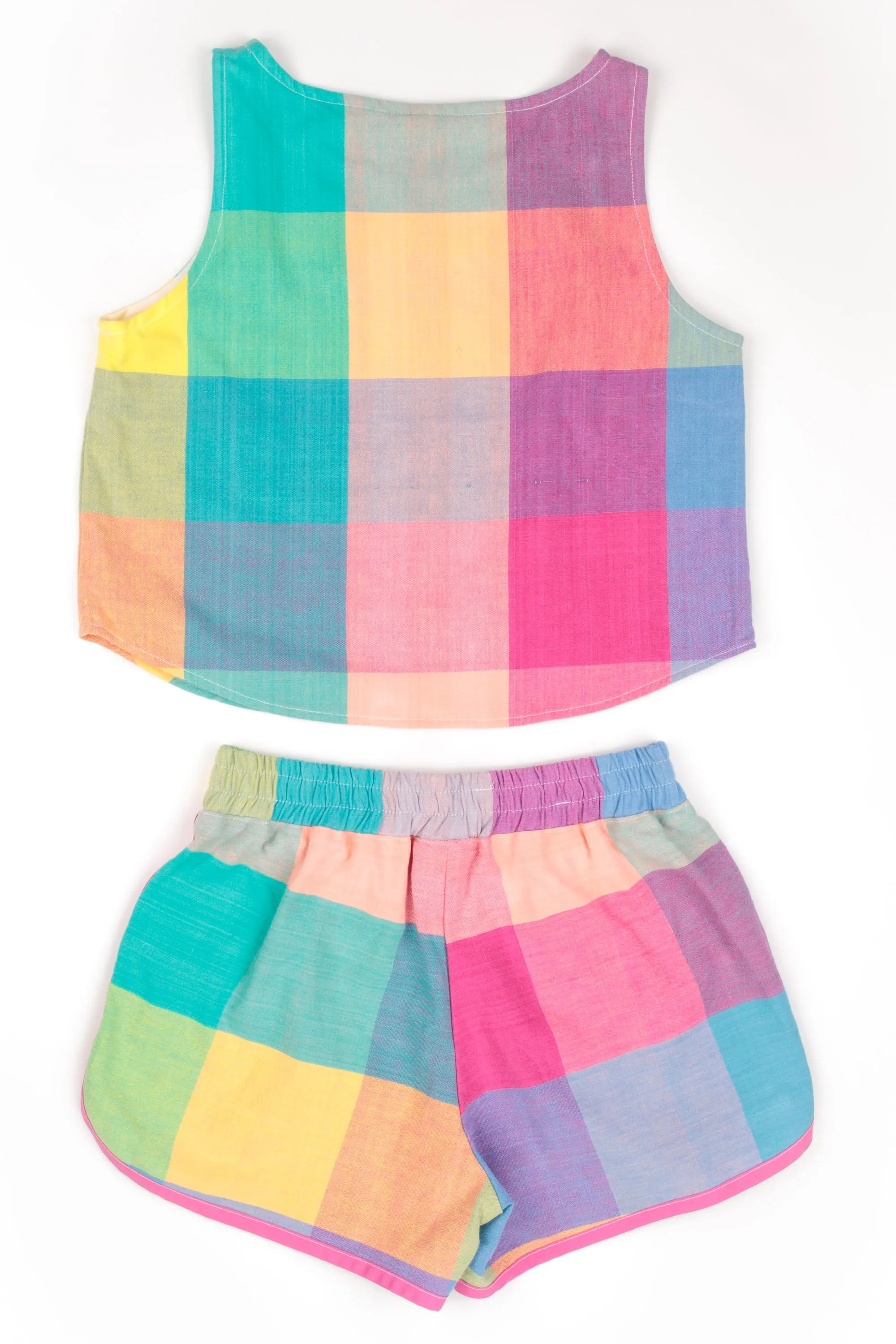 Rainbow Plaid Summer Set (L)