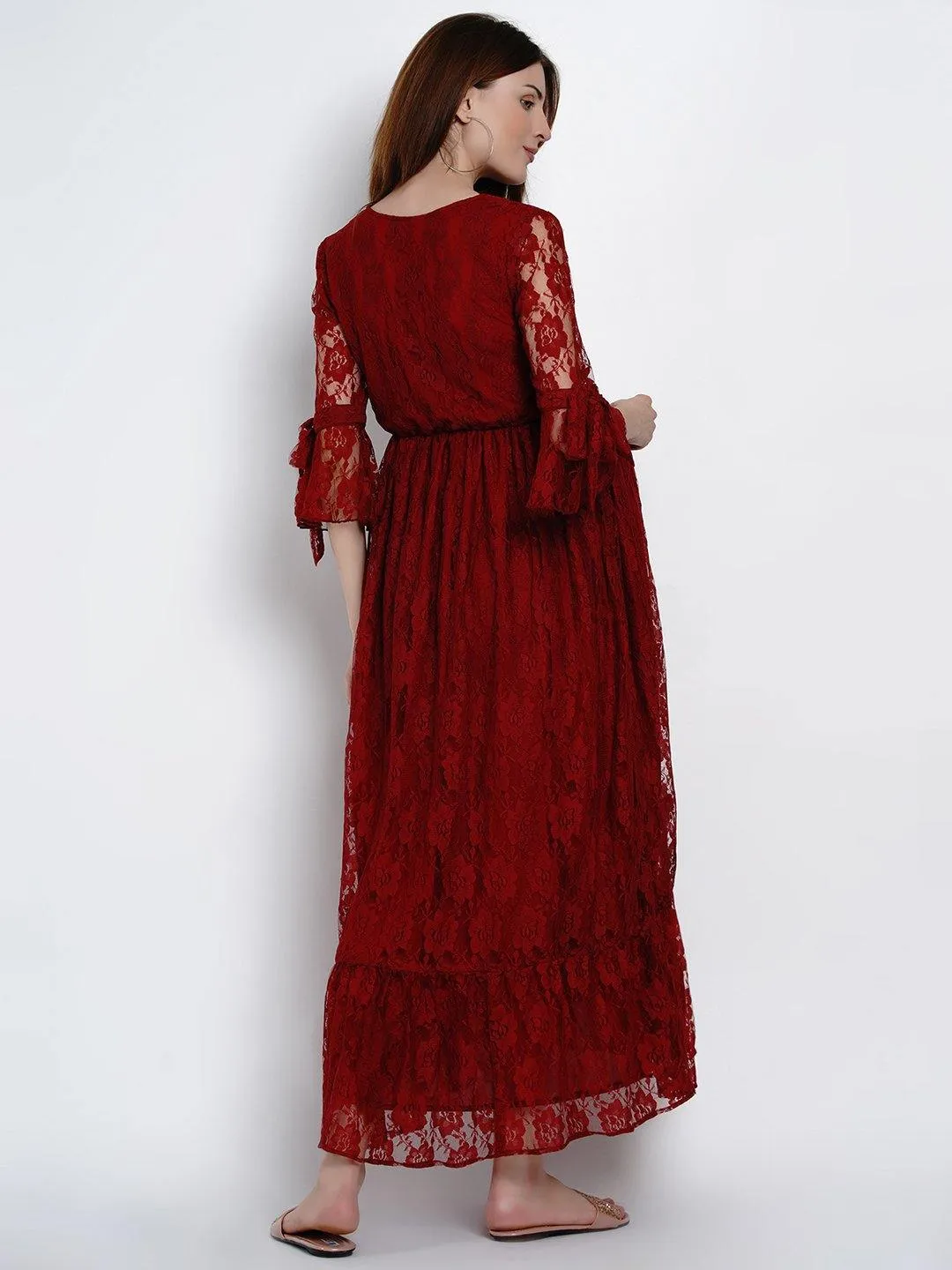 Red Lace Maternity and Pregnancy Dress