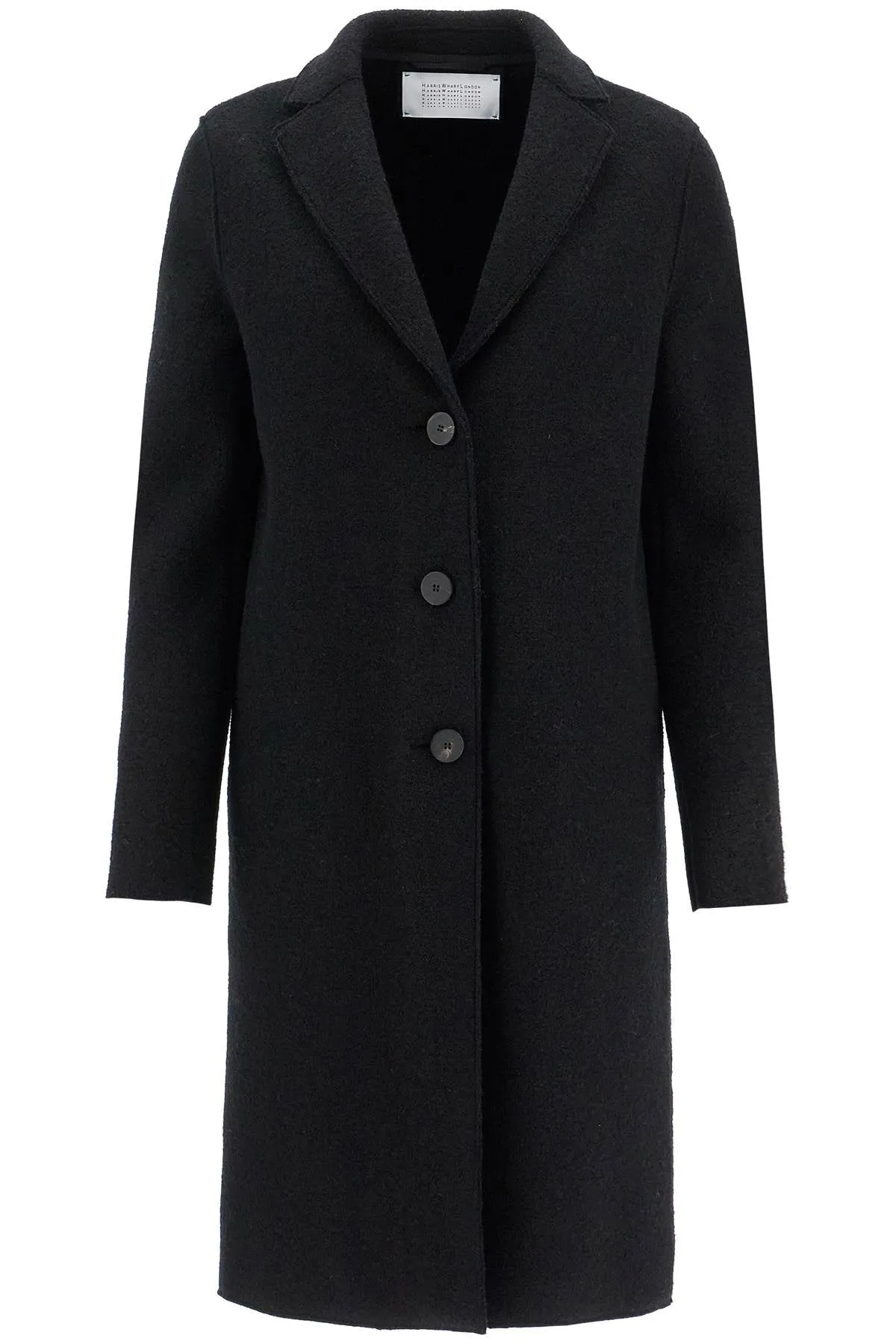 SINGLE-BREASTED WOOL COAT IN BOILED