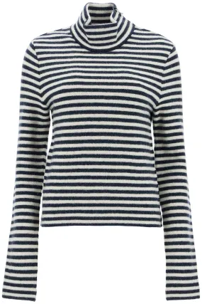 STRIPED BOILED WOOL KNIT PULLOVER SWEATER