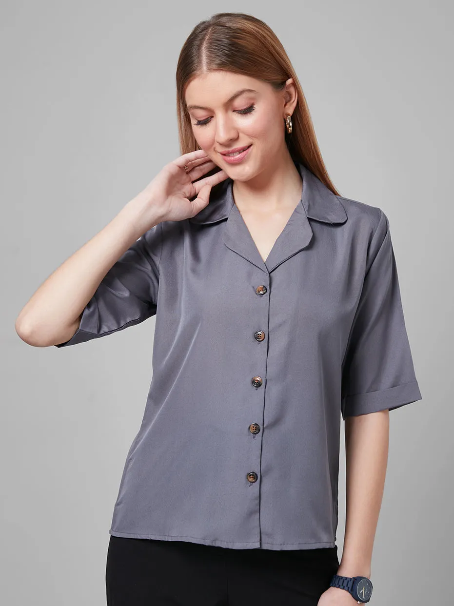 Style Quotient Women Grey Solid Shirts