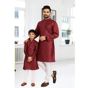 Traditional Party wear Father Son Matching Outfits Maroon