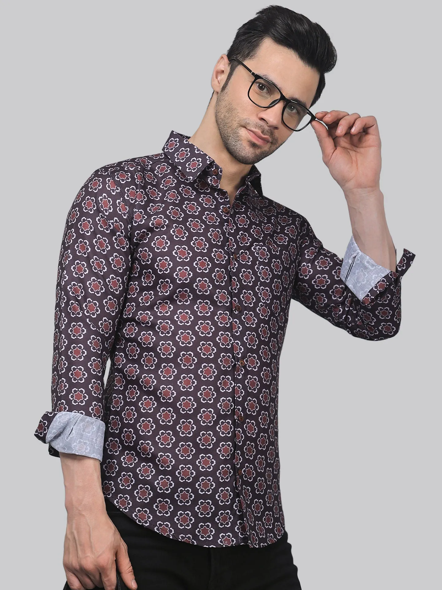 TryBuy Men's Fashionable ‍Full Sleeve Cotton Button-Up Shirt For Men