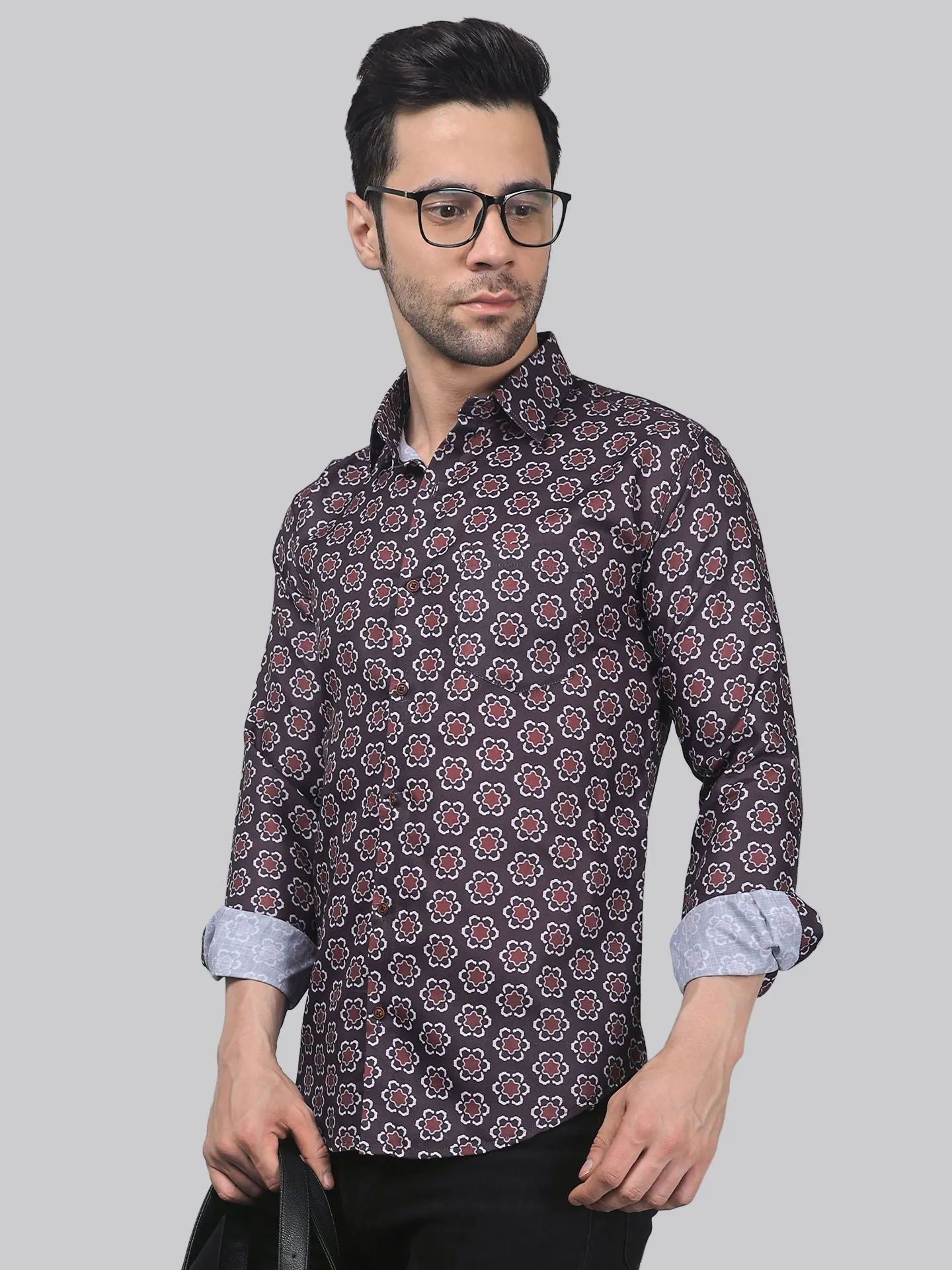 TryBuy Men's Fashionable ‍Full Sleeve Cotton Button-Up Shirt For Men