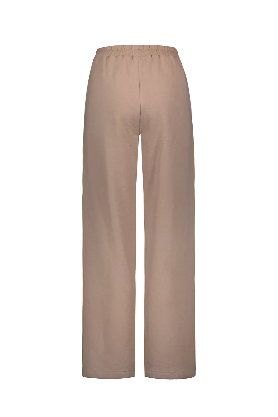 TUNDRA woolen wide college pants in taupe