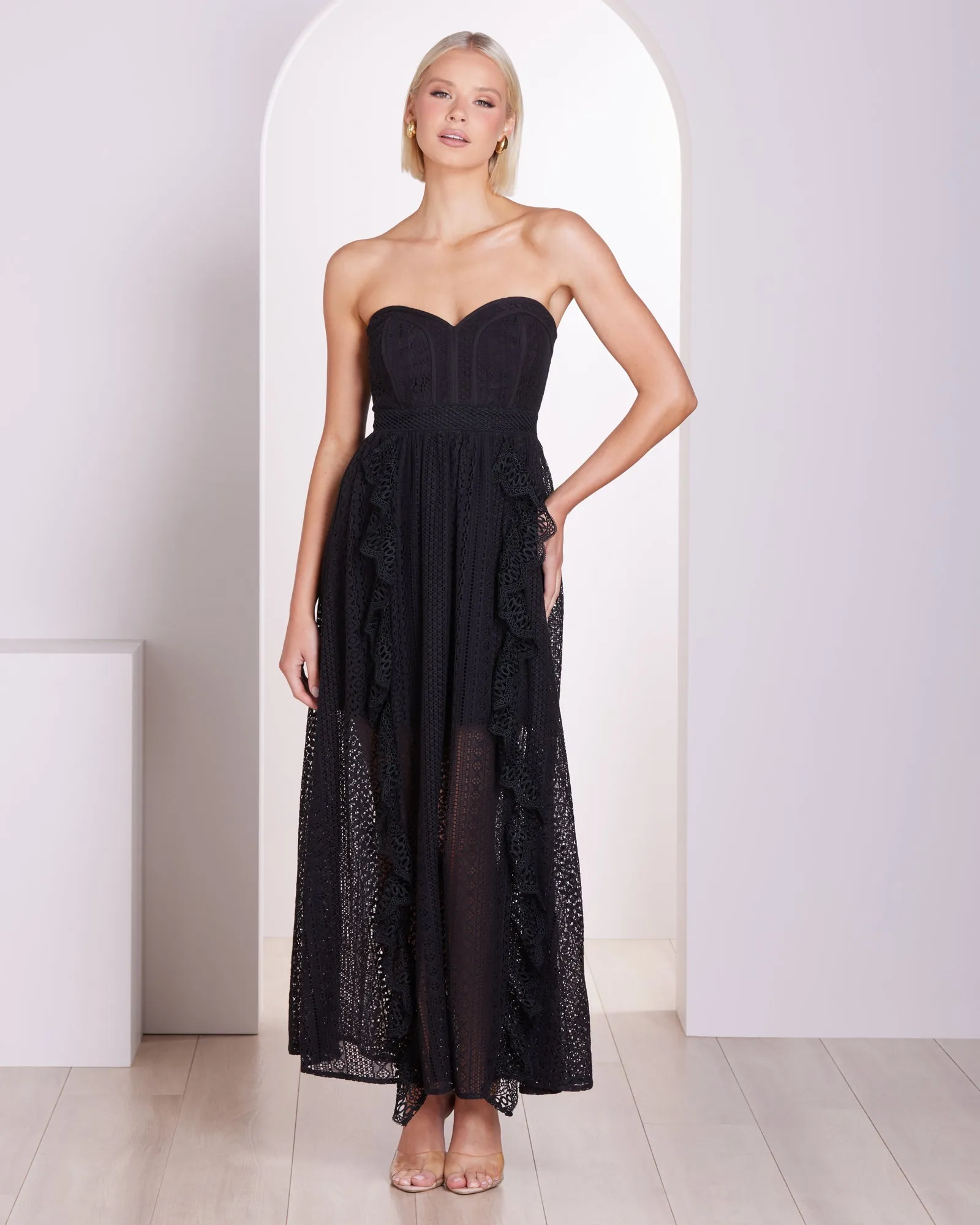 Valencia Strapless Lace Gown