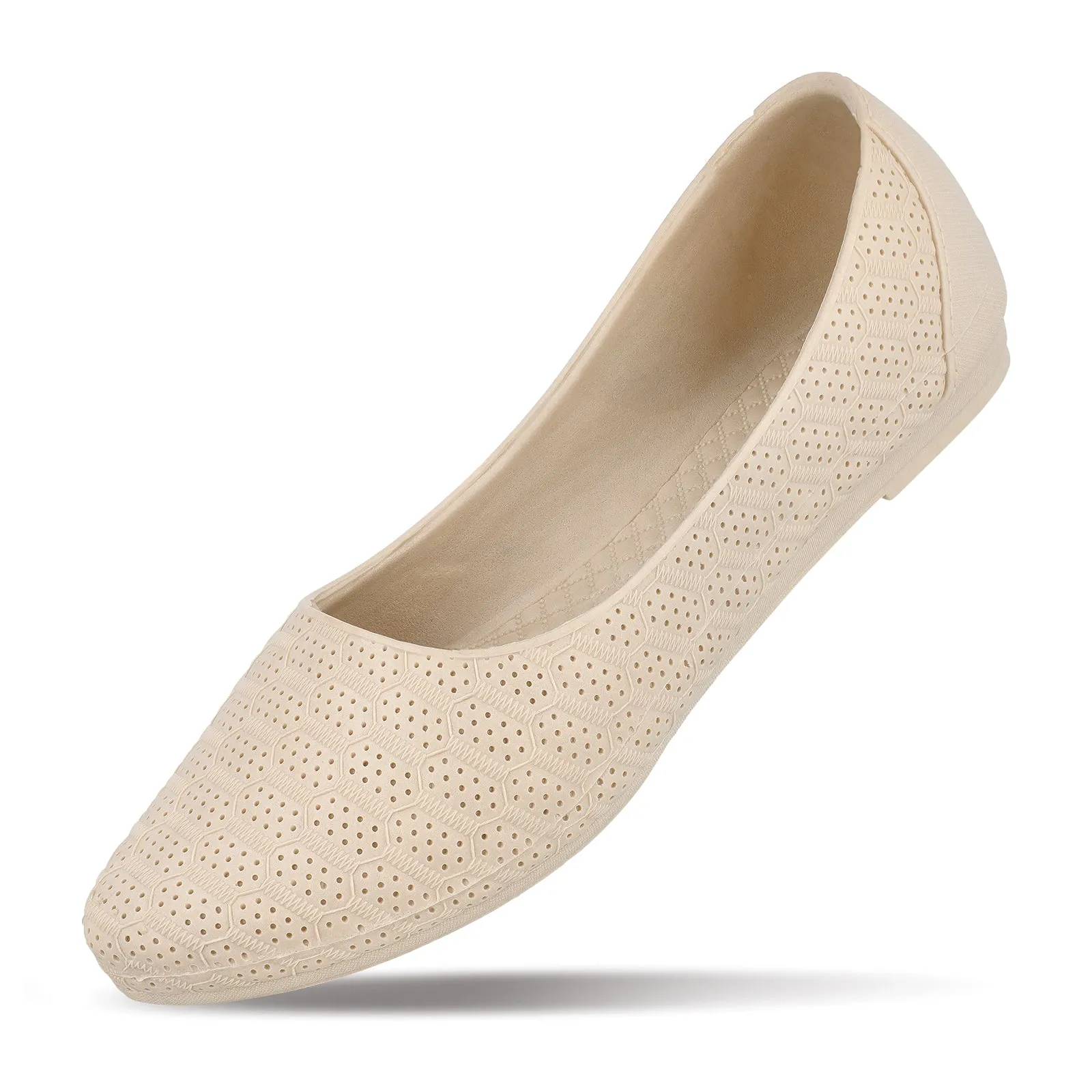 Walkaroo Go Womens Melange Belly Shoes - 12801 Beige