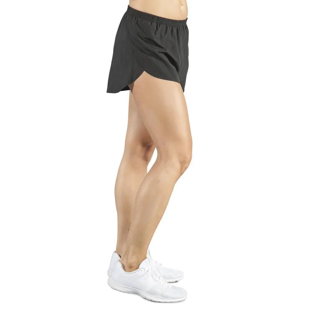 Women's 1" Elite Split Running Shorts- Black