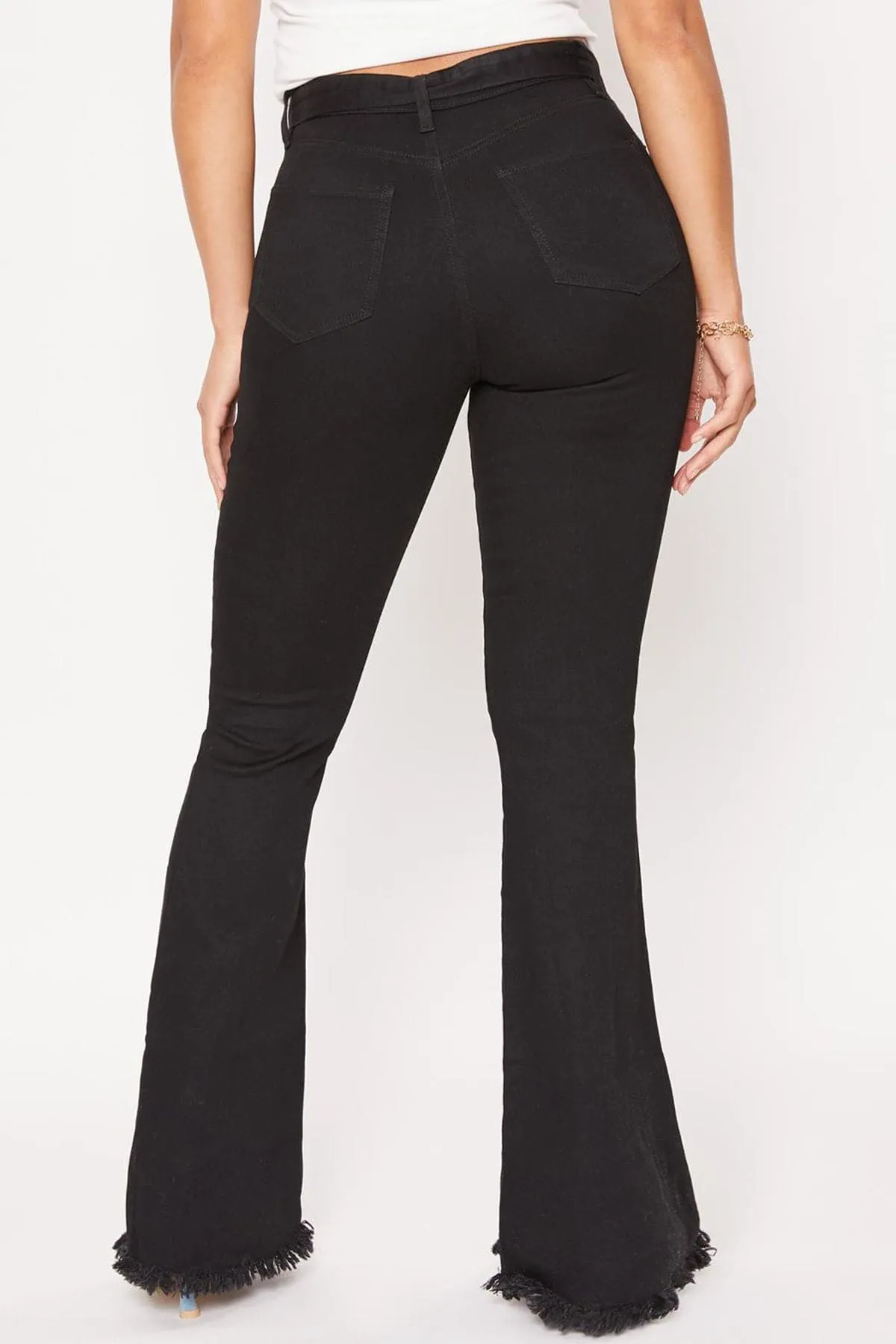 Women's  Belted Flare Jeans-Sale